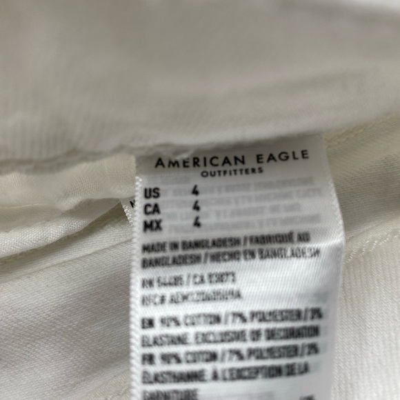 American Eagle Women's Super Stretch White Jean Shorts Cuffed 4 - Picture 5 of 5